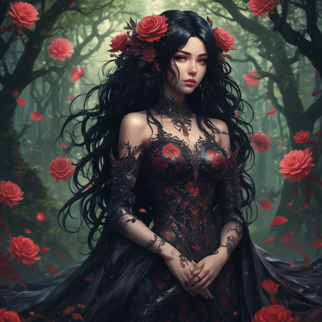 Enchanting Anime Dark Fantasy Portrait - Fulgent AI