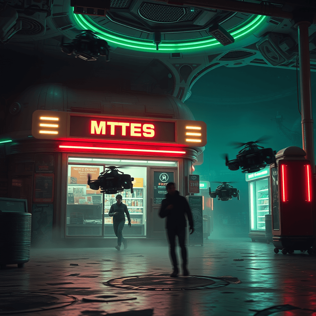 Futuristic Cinematic Action Scene in Lunar City - Elysium Style | Fulgent AI