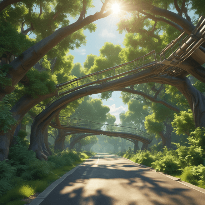 Stunning Pixar-Style 3D Tree Infrastructure: Futuristic Green Environment | Fulgent AI