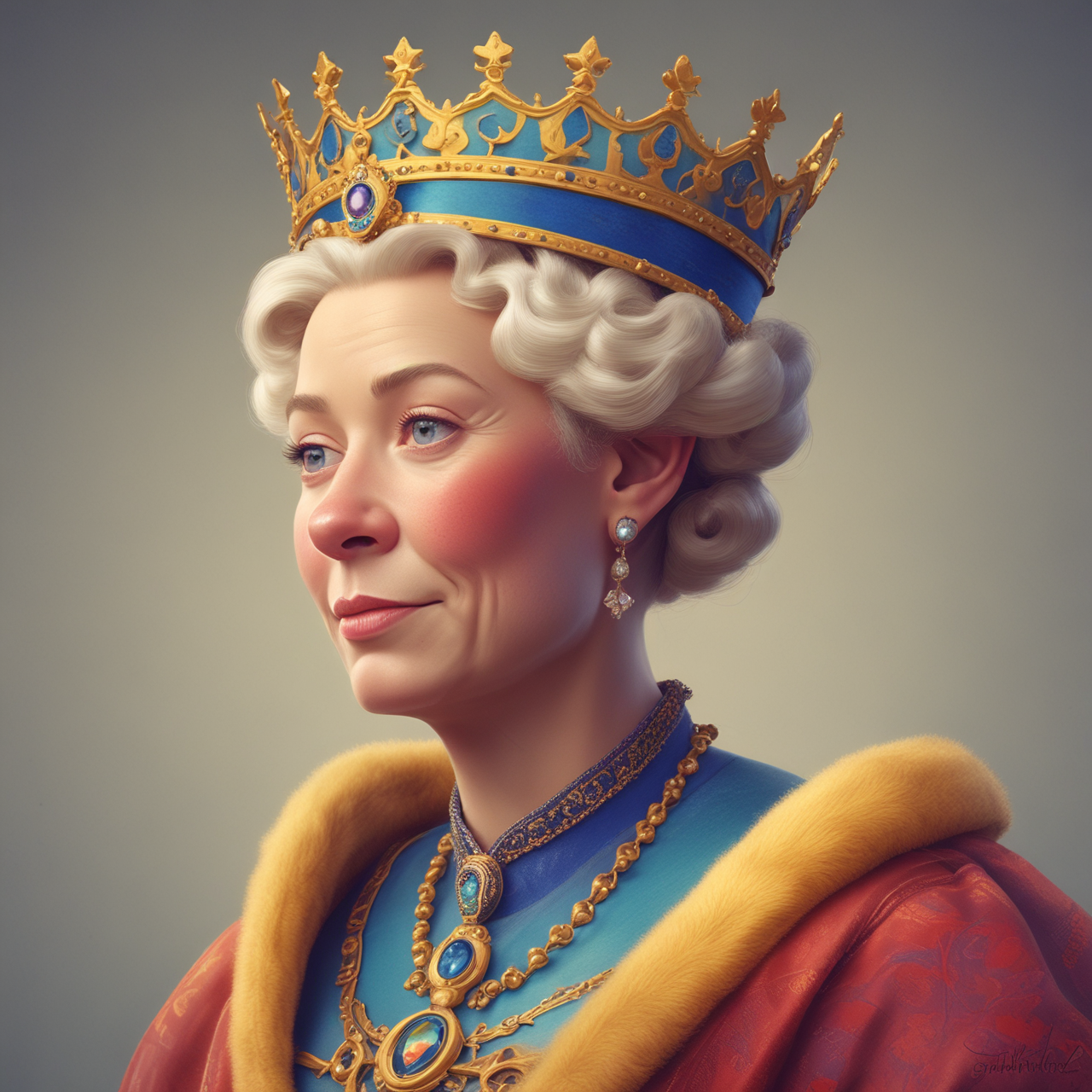 Pixar Style Queen Portrait: Vibrant & Captivating Image Generation