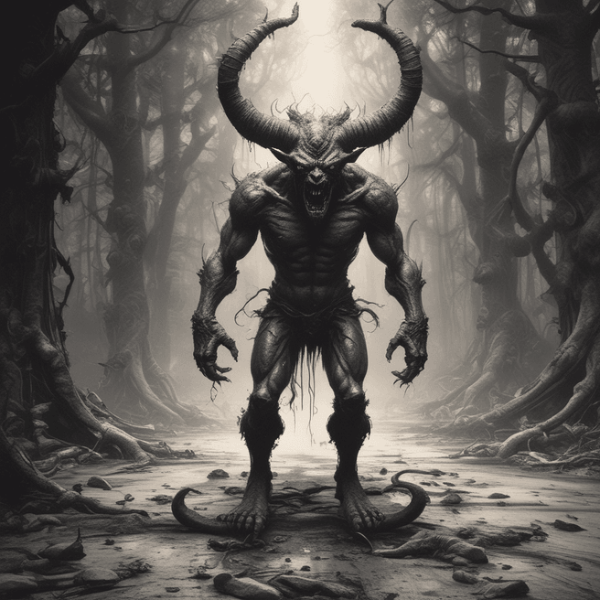 Artistic Horror: Demon Roaming Young Boy - Fulgent AI