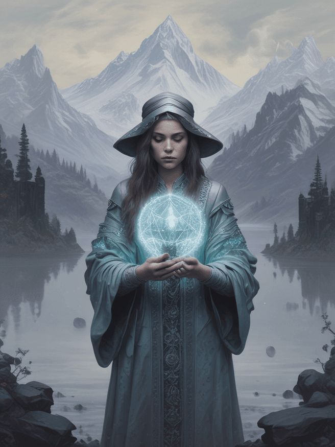 Steel Gray Jacket on Mountain of Crystals: Claude Monet Inspired Maya Model in HD