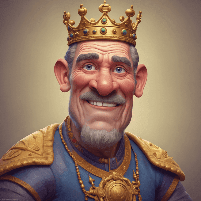 Pixar style Portrait of a king
