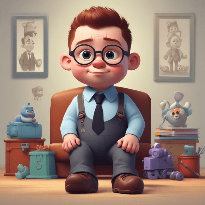 Adorable Baby Boss Portrait in Pixar Style - Fulgent AI