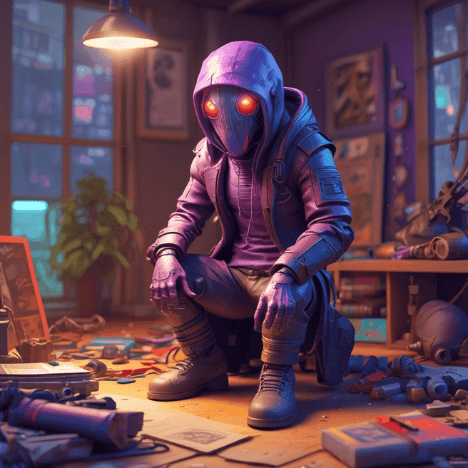 Introducing Fulgent AI: Cyberpunk Assassin 3D Sculpt & Modern Art by Pixar