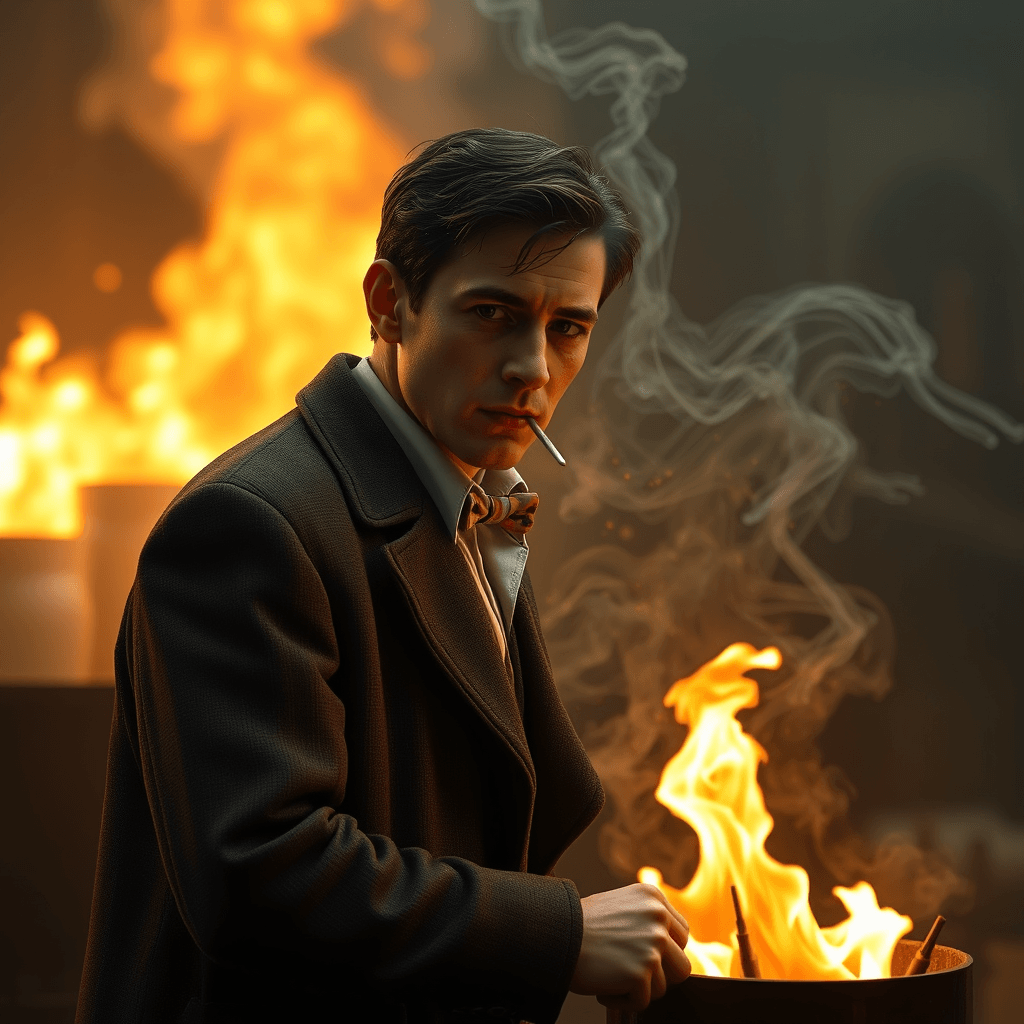 Thomas Shelby Smoking in 3D Rendered High Quality Cinematic View