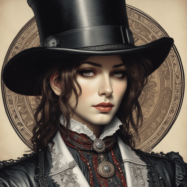Ultra-realistic Portrait of Mana, Lead Singer of Malice Mizer in Norman Rockwell Style with Backlighting Effect