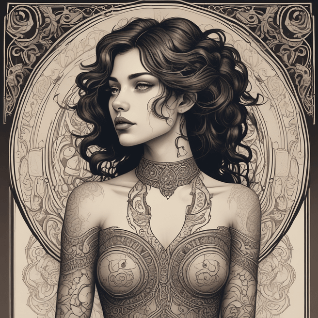 Exquisite Dark Fantasy Illustration with Melancholic Young Woman