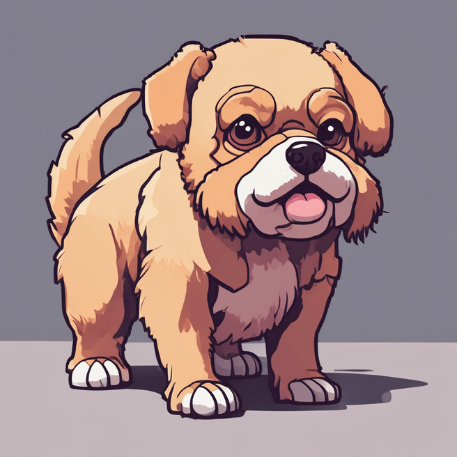 Anime Digital Art: Google-Style Pixel Dog Illustration by Fulgent AI
