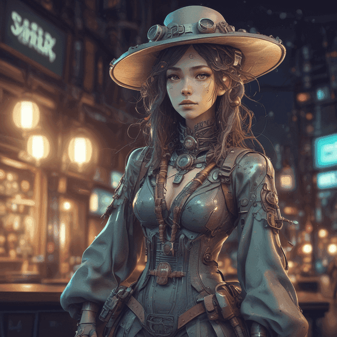 Stunning Woman Cyborg Exoskeleton Design by Hayao Miyazaki: Fulgent AI Creations