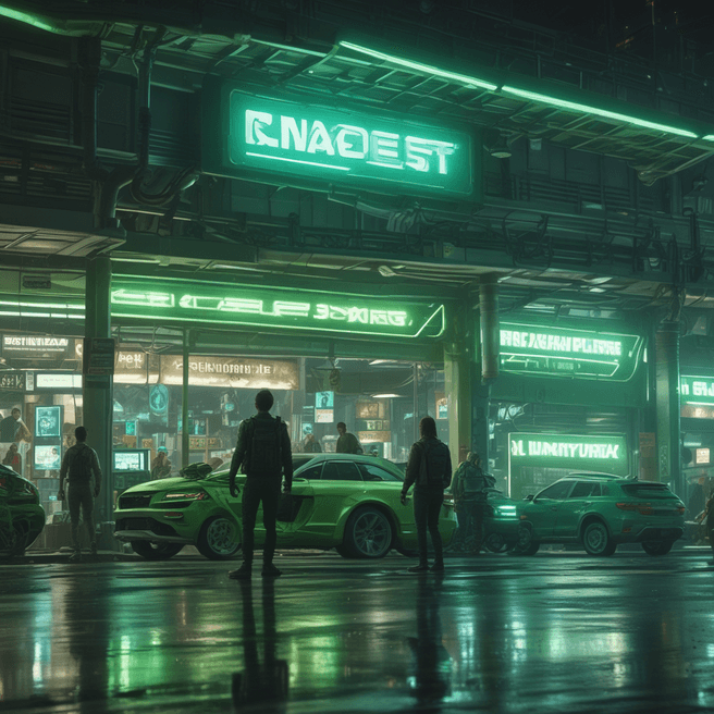 Futuristic Sci-Fi Action Scene at Lunar City Convenience Store | Elysium Style
