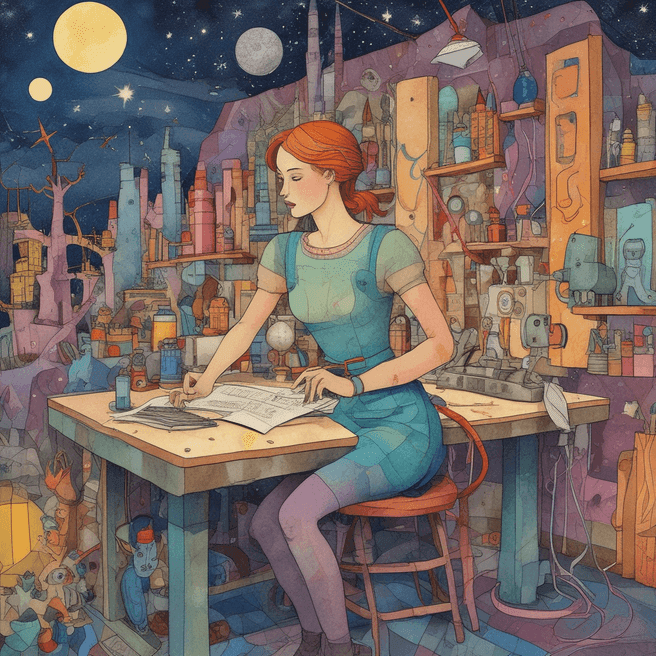 Explore Daring Enchanted Forest Pyrography Art in Paul Klee's Starry Night with Maya Model