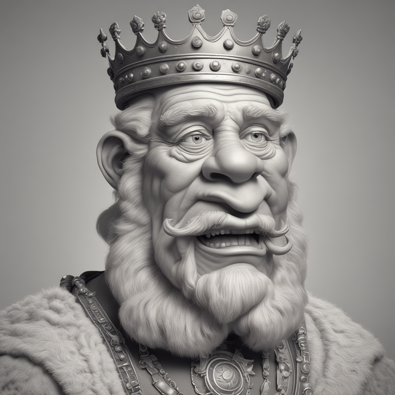Regal King Portrait in Pixar Style - Stunning AI Generated Art