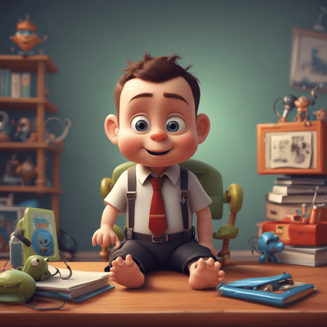 Adorable Baby Boss Pixar Style Portrait - Fulgent AI