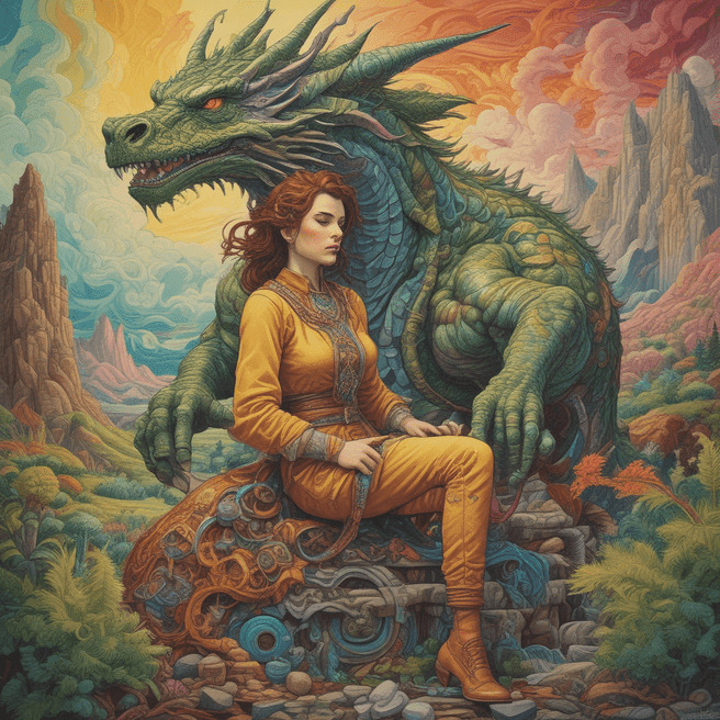 Explore Stunning Artwork: Beautiful Woman, Dragon Rider, Ancient Map & More | Fulgent AI