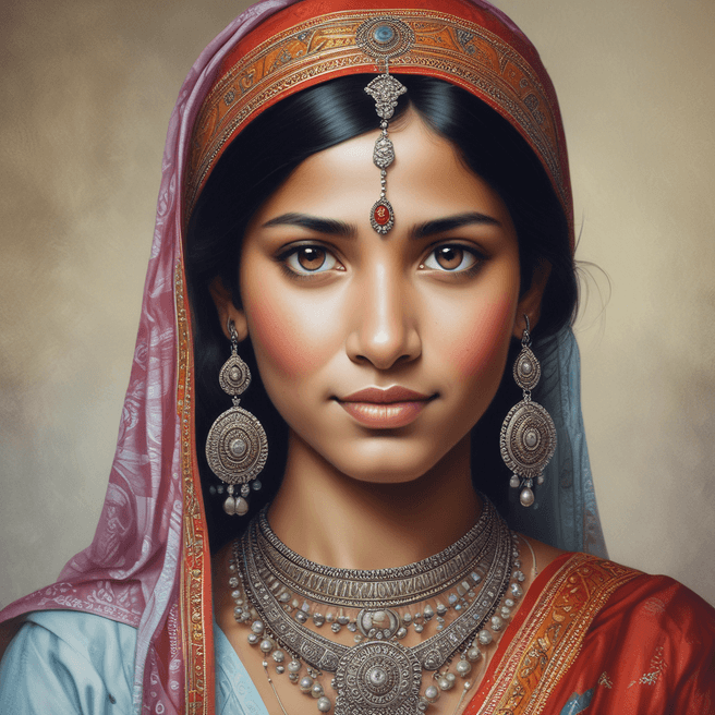Stunning Indian Girl Portrait Art: Authentic Cultural Beauty