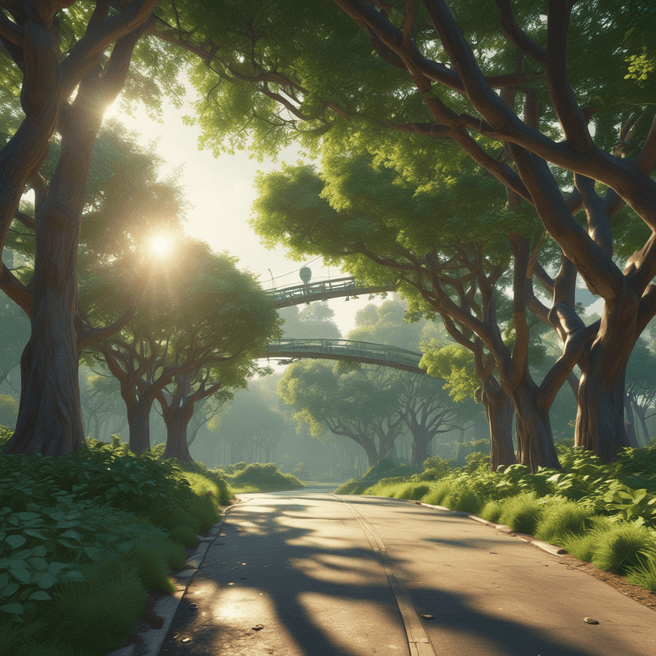 Stunning Pixar-Style 3D Tree Infrastructure: Futuristic Green Environment | Fulgent AI