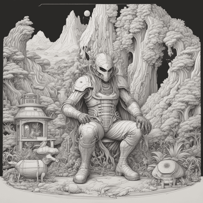 Fulgent AI: Katsushika Hokusai's Detailed & Intricate Surrealist 3D Sculpt Environment Design