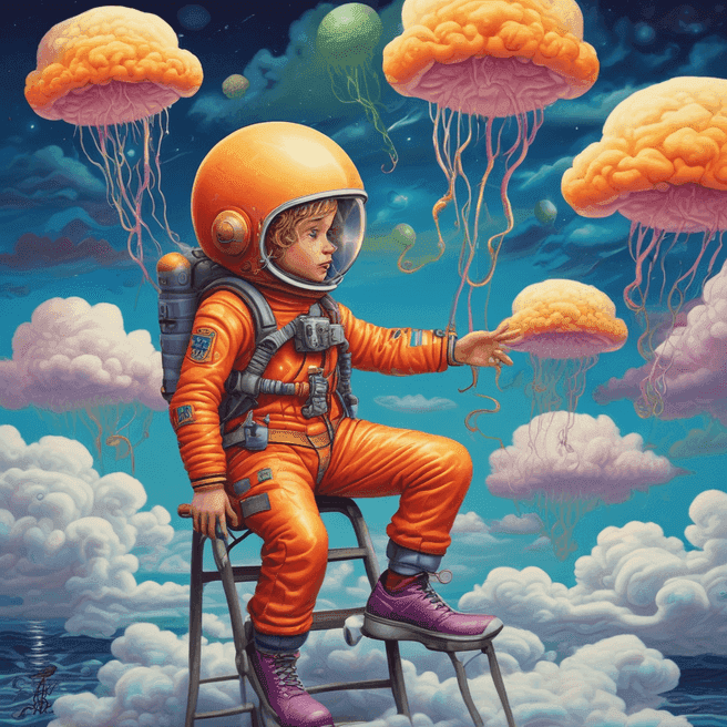 Explore Stunning Artistic Images: Woman Astronaut, Jellyfish Ocean, Cloudy Skies & More