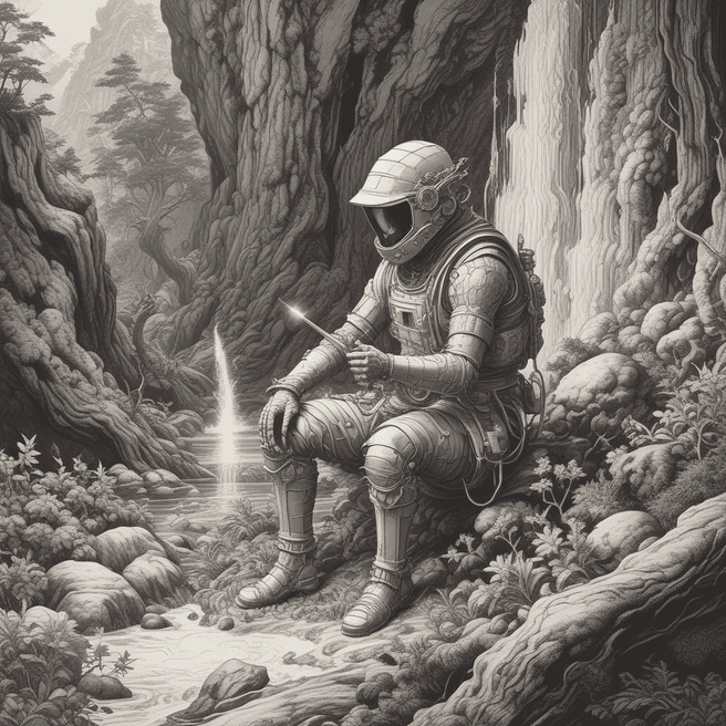 Fulgent AI: Katsushika Hokusai's Detailed & Intricate Surrealist 3D Sculpt Environment Design