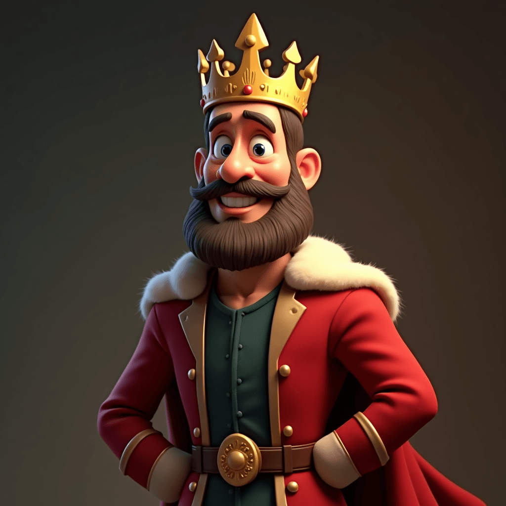 Regal Google Pixar Style Portrait of a King - Fulgent AI