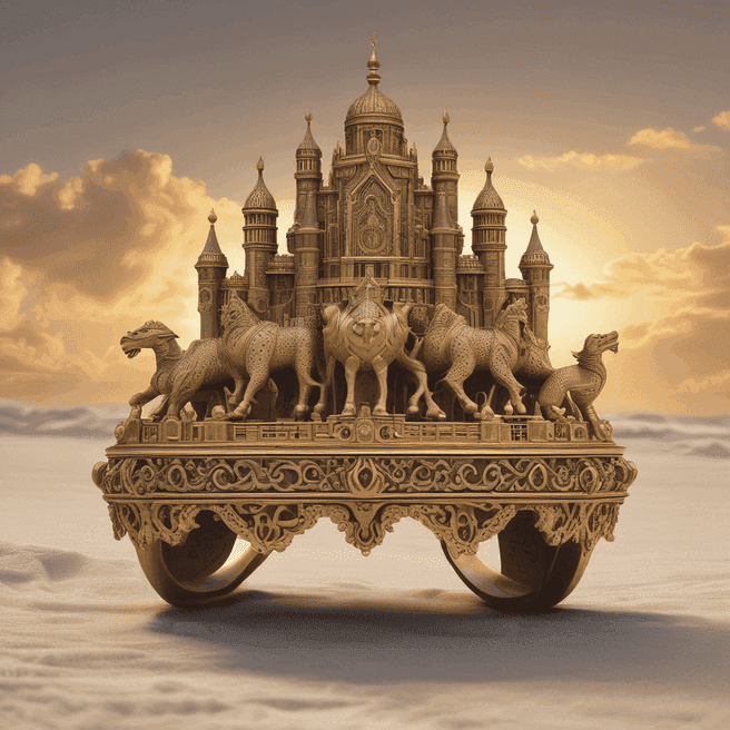 Fulgent AI: Mythical Warrior Ring with Laser Eyes in Mahmoud Saïd Style