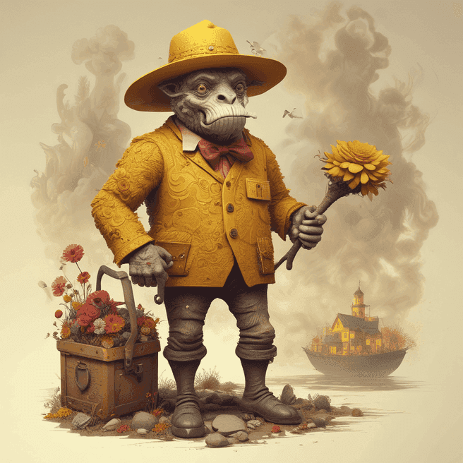 Alexander Jansson 3D Render Portrait: Paper-Mache Fantasy Art