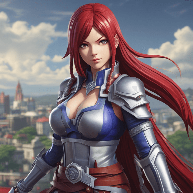 Ultra-Detailed 5K Wallpapers of Erza Scarlet in Stunning Environments
