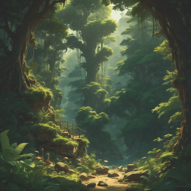 Explore the Mystical Google Jungle in Stunning Ghibli Style - 4K