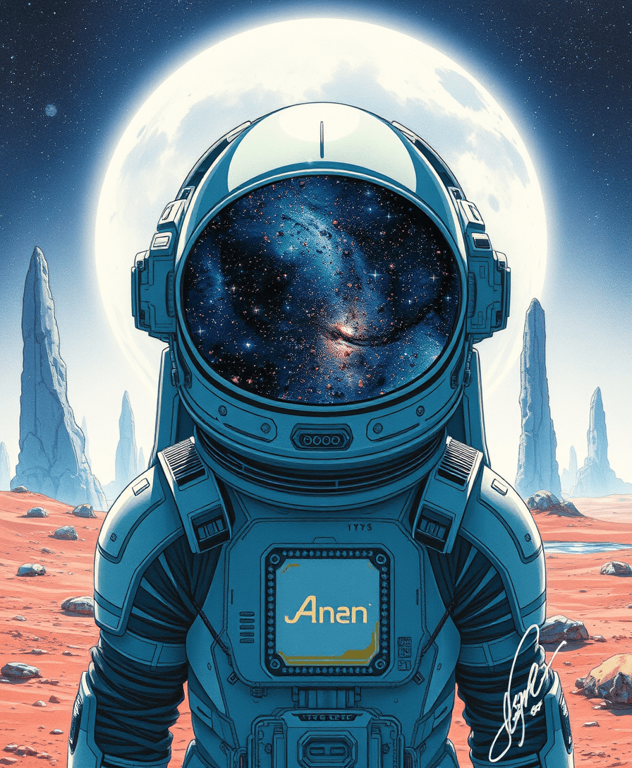 Enigmatic Astronaut Sci-Fi Portrait | Alien Planet Galaxy Showcase