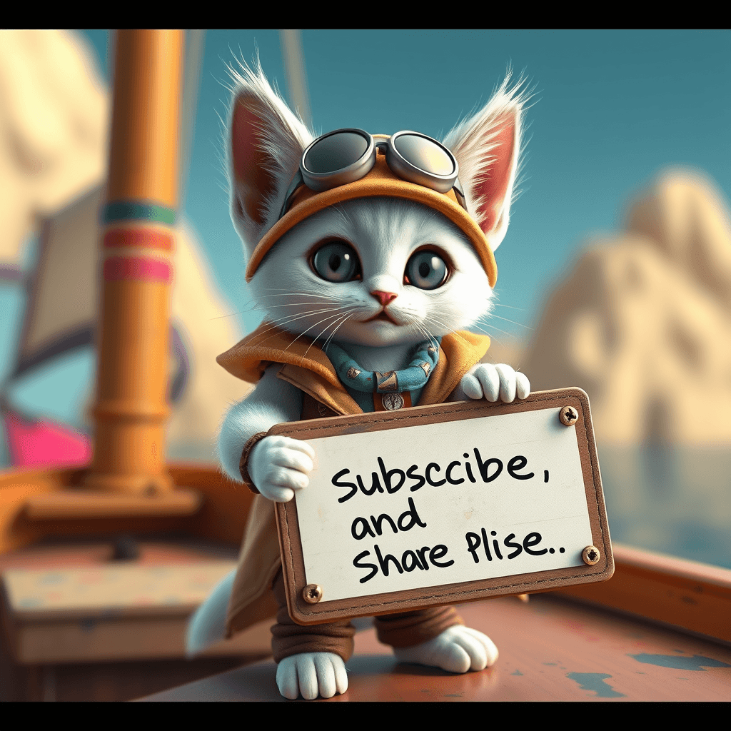 Cinematic 3D Render of Cute Kitten in Desert Explorer's Outfit | Fulgent AI