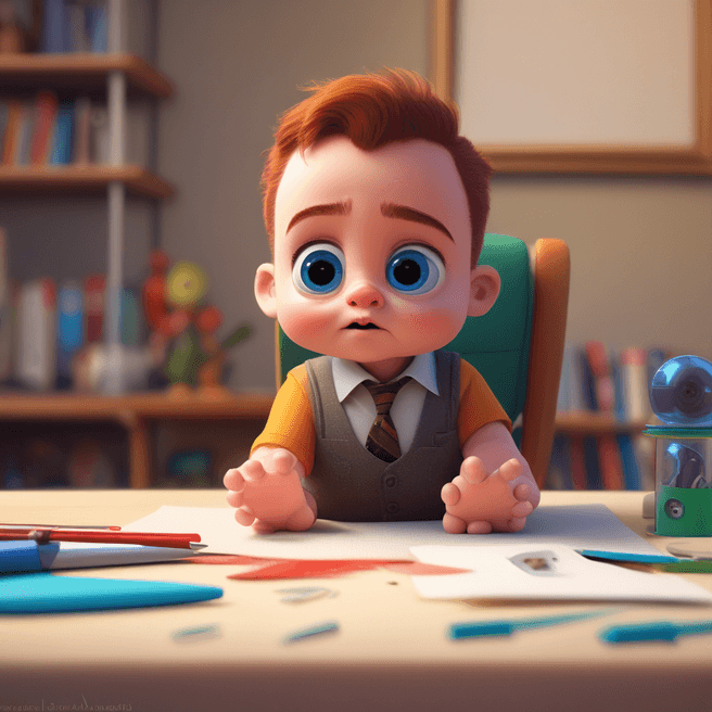 Adorable Baby Boss Pixar-Style Portrait | Fulgent AI