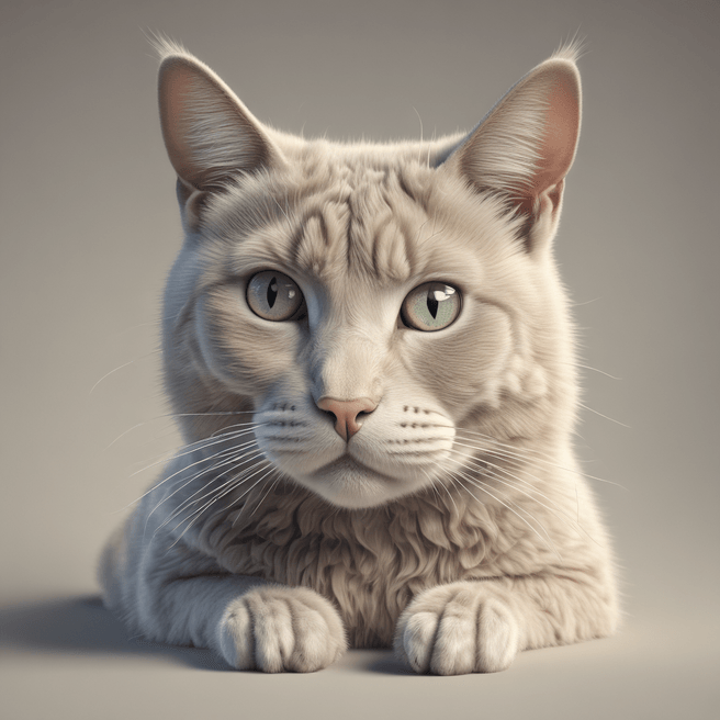 Stunning 3D Render of a Very Quiet Cat - Fulgent AI
