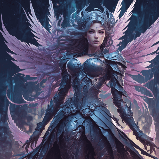 Beautiful Woman Fairy in Thorned Armor: Rossdraws 3D Render