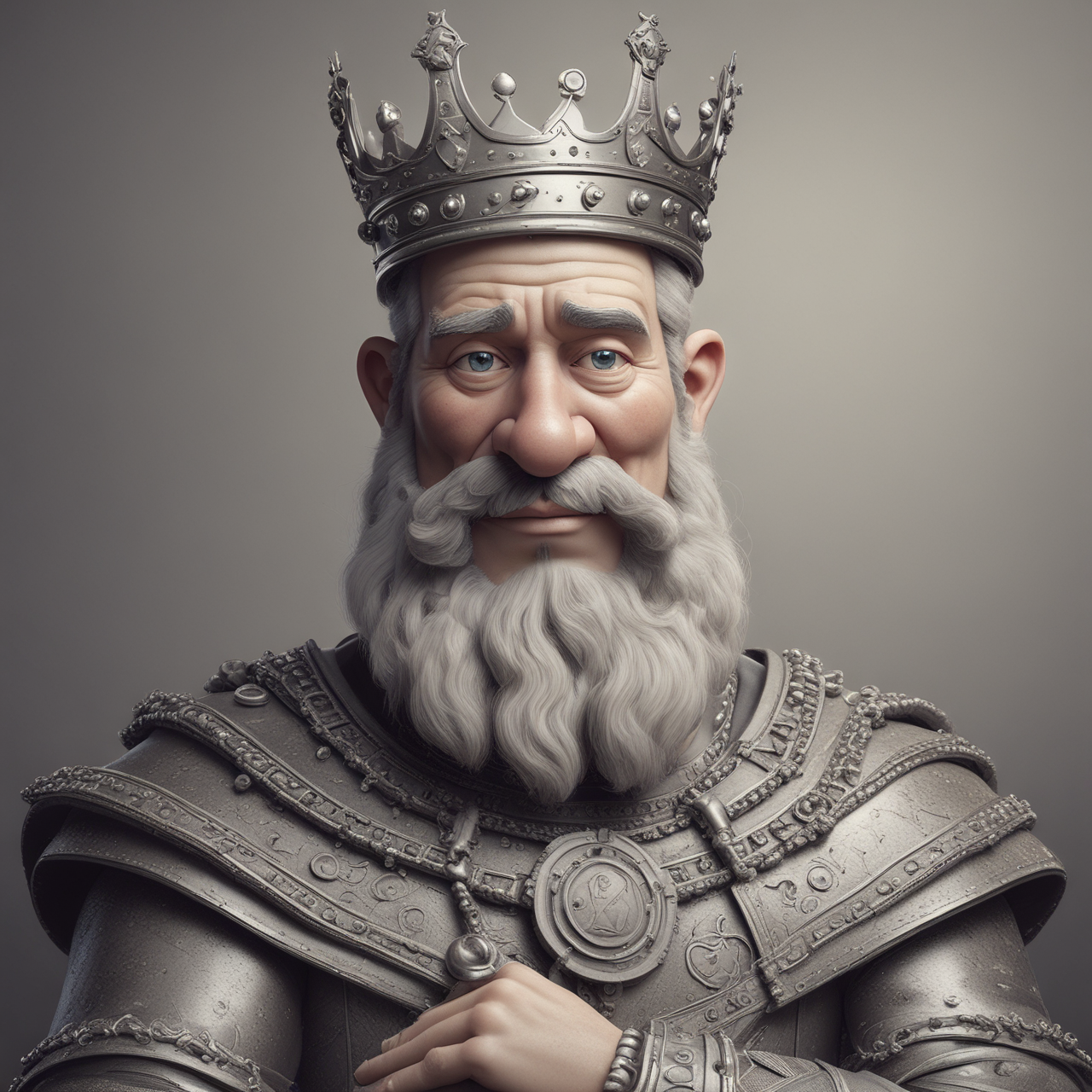 Regal King Portrait in Pixar Style - Stunning AI Generated Art