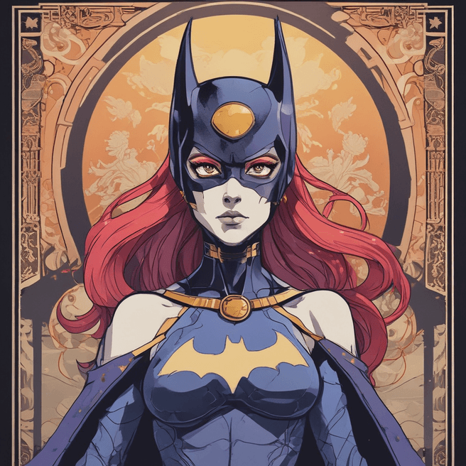 High-Definition Ukiyo-e Batgirl Anime Illustration - Fulgent AI