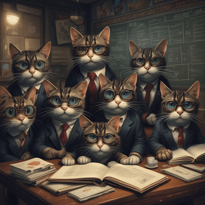 Feline Dark Fantasy Classroom: Mysterious Graffiti Poster