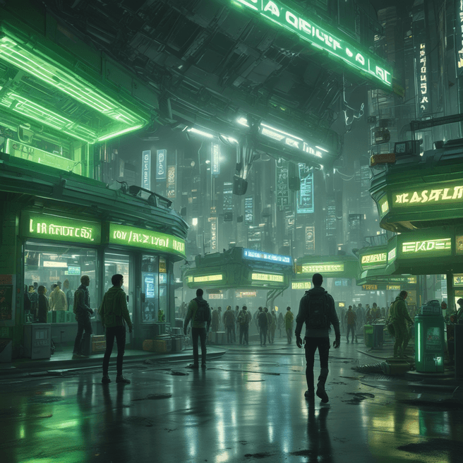 Futuristic Sci-Fi Action Scene at Lunar City Convenience Store | Elysium Style
