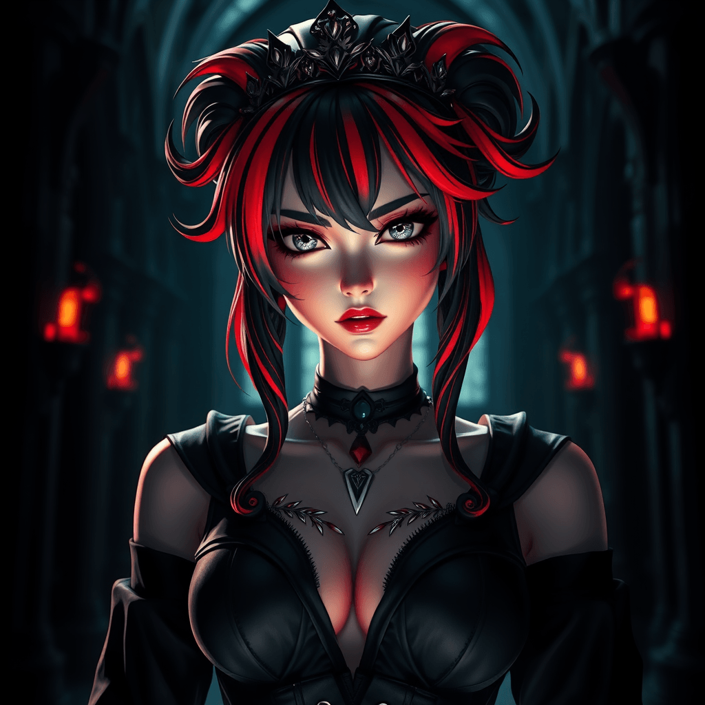 Venus in Dark Fantasy Anime Style - Neon Hair & Dramatic Lighting
