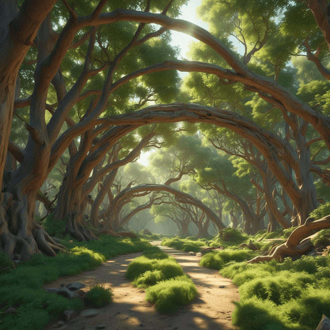 Optimize your display with 4K Pixar-style tree hand infrastructure in green setting