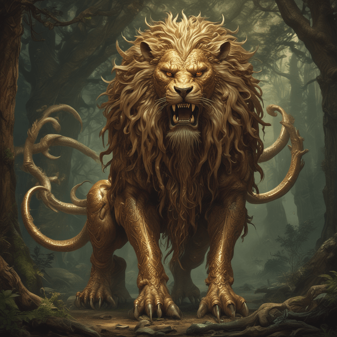 Fulgent AI: Elden Beast - Majestic Lion Dragon Image