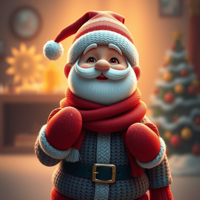 Whimsical 4K Cinematic Santa Claus Poster with Vibrant 3D Rendering