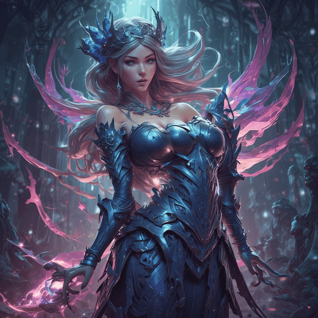 Rossdraws Fantasy Art: Beautiful Woman in Thorned Armor | Zodiac Sign 3D Render