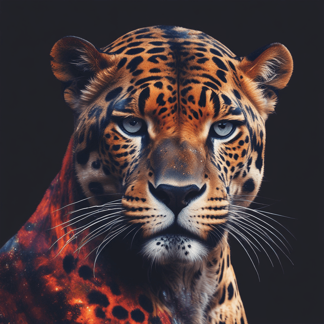 Stunning Nebula Jaguar Art on Black Background | Fulgent AI