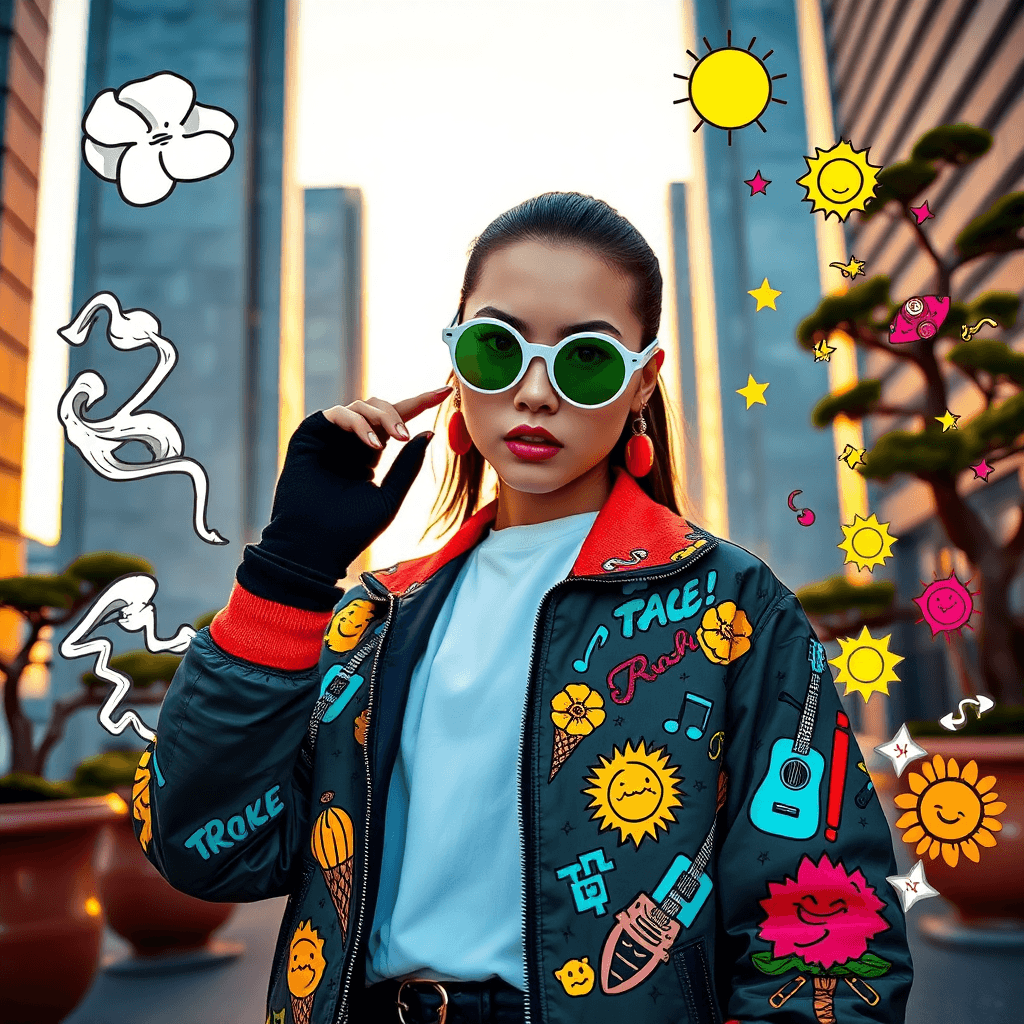 Fashion-Forward Urban Streetwear Editorial in Tokyo at Sunset