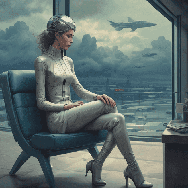 Fulgent AI Gallery: Cyber Warrior in Lounge Suit by Gediminas Pranckevicius