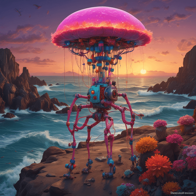 High-Intensity Workout with Jellyfish Ocean: Octane Render 3D Canon50 Paper Model