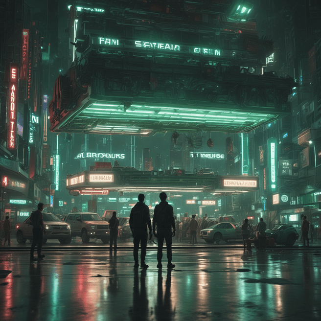 Sci-Fi Lunar City Action Scene - Futuristic Elysium Style | FulgentAI