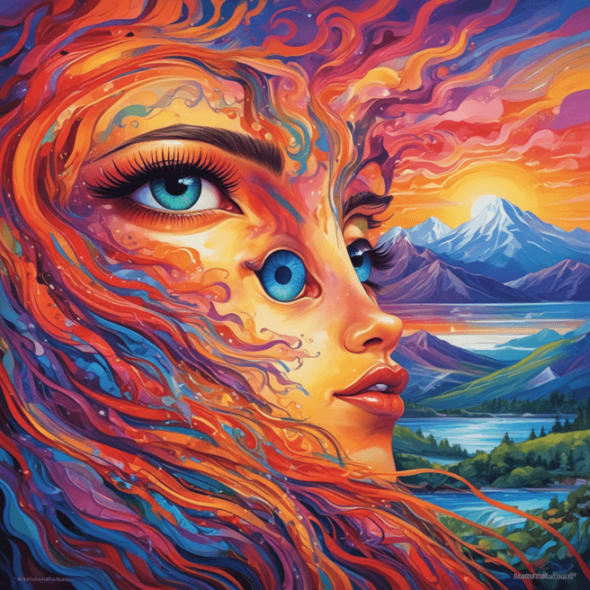 Mesmerizing Woman's Eye: Abstract Masterpiece in Vivid Colors.