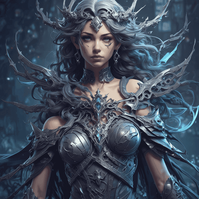 Beautiful Woman Fairy in Thorned Armor: Rossdraws 3D Render